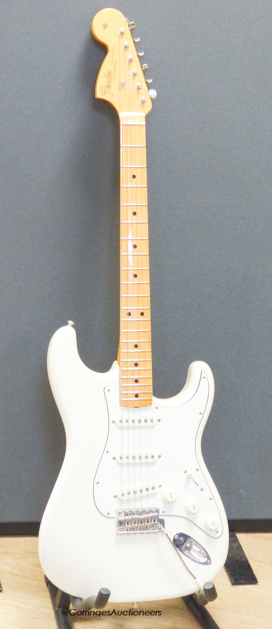 A Fender Stratocaster Jimi Hendrix Voodoo Child 30th Anniversary Custom Shop electric guitar, c.2019, Olympic white with G & G custom shop hard case and stand